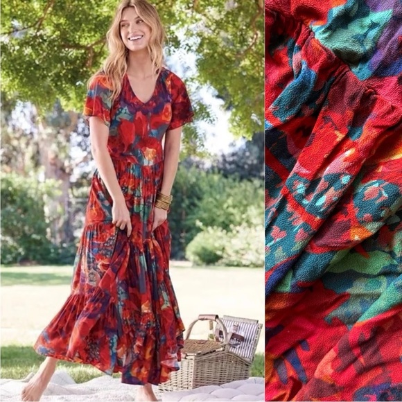Soft Surroundings Dresses & Skirts - Soft Surroundings Printemps Floral Midi Dress